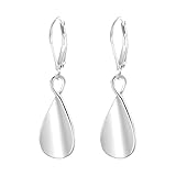 1 par de pendientes en forma de lágrima para mujer, plata de ley 925, pendientes de moda Leverback, hipoalergénicos para orejas sensibles, pendientes de gota minimalistas, joyas de moda