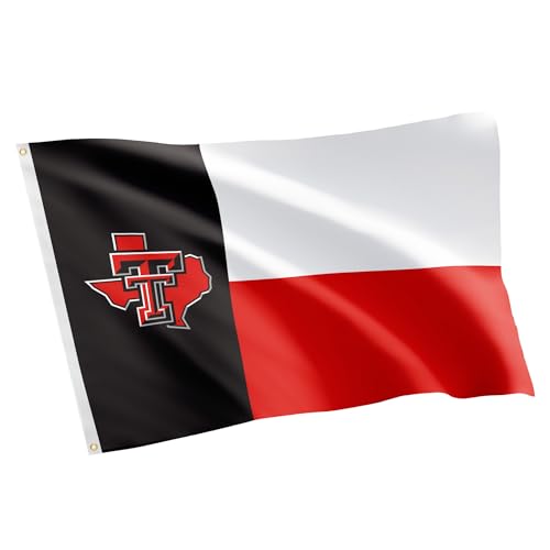Desert Cactus Texas Tech University TTU Flag - 3 x 5 Feet Raiders Banner Indoor/Outdoor Durable Fabric 100% Polyester Design (Style X)