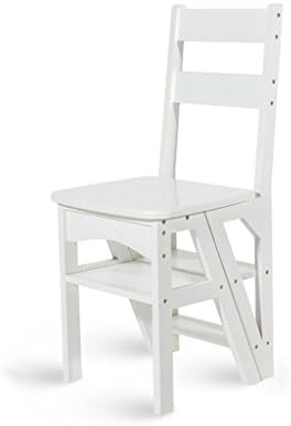 Wooden Folding Ladder Chair - 4 Step Multifunctional Stool for Home & Kitchen - Portable Step Stool for Easy Access and Convenience