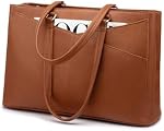 LOVEVOOK Laptop Tote Bag for Women 15.6 Inch Waterproof Leather Computer Bags Women Business Office Work Bag Briefcase