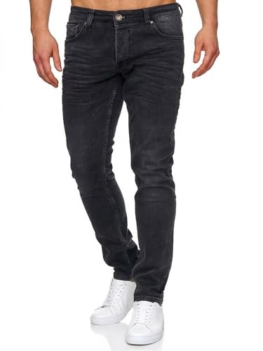 Tazzio Jeans Slim Fit Herren Jeanshose Stretch Designer Hose Denim 16533 (40/30, Schwarz)
