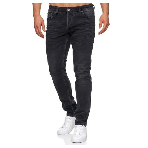 Tazzio Jeans Slim Fit Herren Jeanshose Stretch Designer Hose Denim 16533 (40/30, Schwarz)