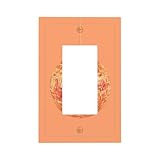 Orange And Peach Disco Ball Light Switch Wall Plate Faceplate Cover Single Rocker 1 Gang Decorator Outlet Receptacle Covers For Home Kitchen Room Bathroom Decor