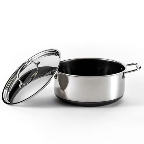 image for HexClad Hybrid Nonstick 6-Piece Pot Set, 2, 3, and 8-Quart Pots with T