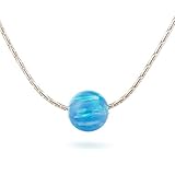 opal schmuck kreta Halskette aus Sterlingsilber mit blauem Opal: Egal, ob Sie jemanden überraschen möchten, den Sie lieben oder sie für sich selbst bestellen möchten, diese Halskette mit blauem Opal lässt Sie wunderschön aussehen. Genießen Sie den Look, den jeder bewundern wird.