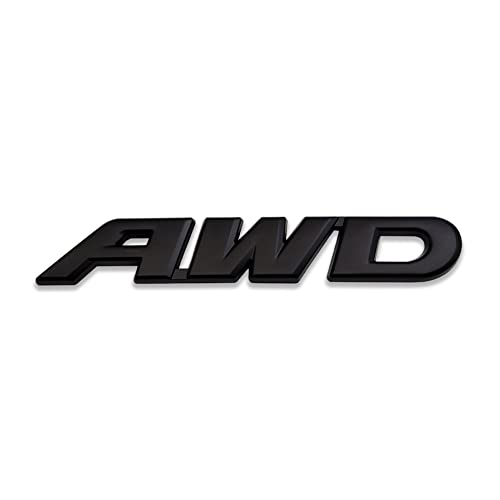 Emblema de metal 3D AWD negro para maletero, insignia de repuesto deportivo universal de coche
