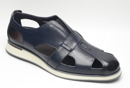 Santimon Men’s Leather Fisherman Sandals – Closed Toe Cut-Out Dress Summer Shoes with Cushioned Sole, Casual Sandals for Office Beachwear2