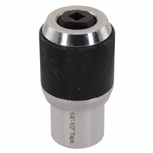 Zilimontt Presa per rubinetto regolabile per chiavi a bussola quadra da 3/8, compatibile con alesatori per maschi ed estrattori a vite #6 a 1/2 (3 mm-12 mm), strumento di serraggio con regolazione