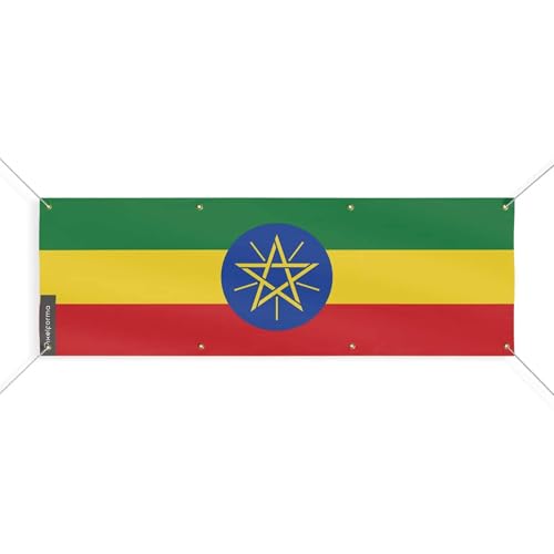 Drapeau Éthiopie 190x570cm à 8 oeillets pour grands mâts extérieurs