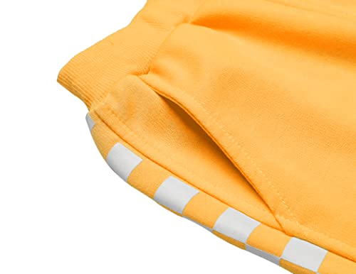 Greatchy Girls Checkered Pullover Sweatsuit Loose Casual Sweatpants Relaxed Tracksuit Workout Sets #TOP4