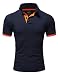 Produktbild Amaci&Sons Herren Poloshirt Basic Kontrast Kragen Kurzarm Polohemd T-Shirt 5104 Navyblau/Orange XL