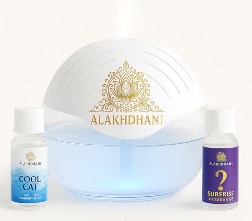 Image of Aroma Diffuser & Humidifier | 1.5L Essential Oil Diffuser | Soothing LED | Includes 2 Free Fragrance Oils (Cool Cat + Surprise) | Perfect for Bedroom, Office, Home, Spa & Aromatherapy