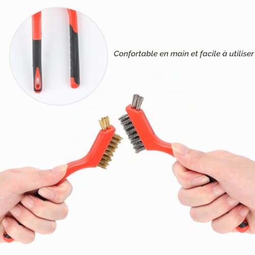 Tomoyuki Lot de 3 Brosse Métallique en Acier Inoxydable – vue 5