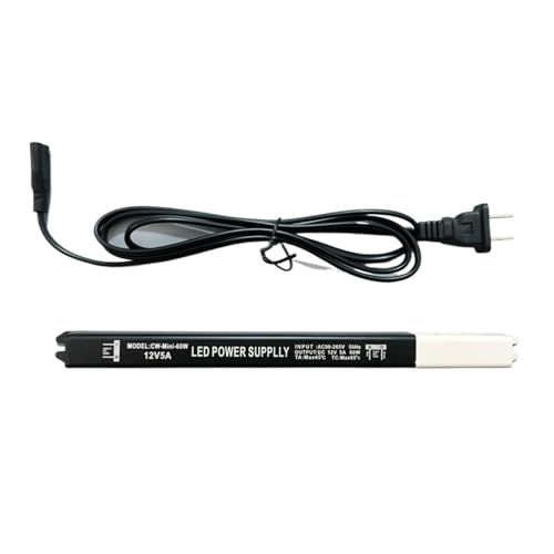 IYNWBJTS Alimentatore dedicato for luci LED for Armadio Guardaroba, trasformatore di Comando, reattore 12V(12V-60W-5A-Long Strip Style)