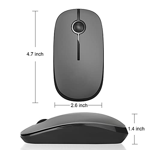 Vssoplor Wireless Mouse, 2.4G Slim Portable Computer Mice With Nano Receiver For Notebook, Pc, Laptop, Computer (Black And Gray) #TOP6