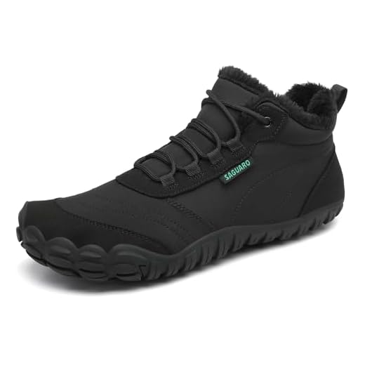 SAGUARO Botas Mujer Invierno Botines Hombre Cálido Botas para Nieve Botines Outdoor Barefoot Zapatos Invierno Zapatillas Minimalistas Negro,EU Gr.39