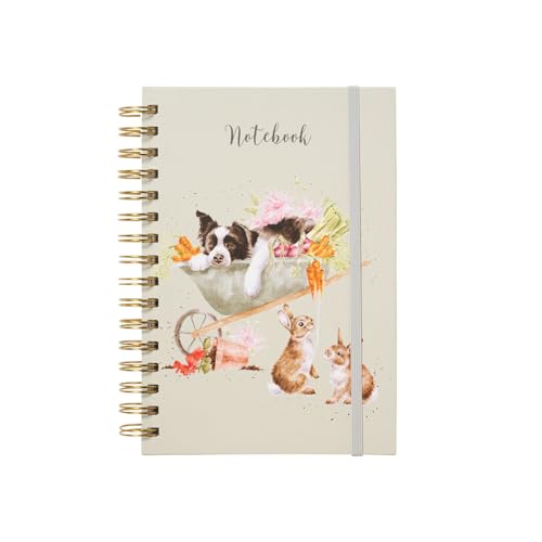 Wrendale Designs - Cuaderno de Border Collie y conejo Sleeping on the Job'