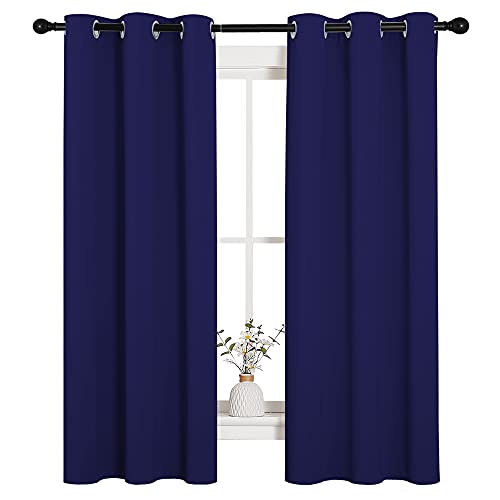 Image of NICETOWN Blackout Draperies Curtains, All Season Thermal Insulated Solid Grommet Top Blackout Curtains /Drapes for Kid's Room (Royal Blue, 1 Pair, 34 x 63 inches)