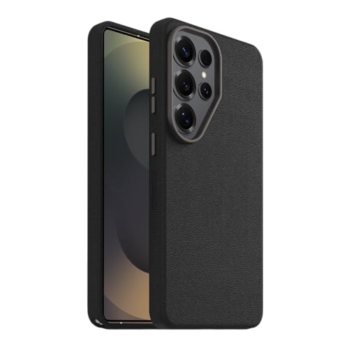 Image of OtterBox Samsung Galaxy S26 Ultra Symmetry Series Cactus Leather Case - Noir Ash (Black), Ultra-Sleek, Wireless Charging Compatible, Raised Edges Protect Camera & Screen,