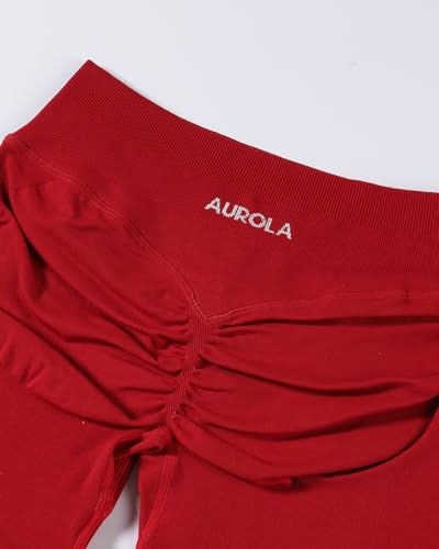 Image of AUROLA Influence Workout Shorts for Women,2.5 3.5 4.5 5.5 6.5 No Roll Up Squat Proof Scrunch Seamless Compression Gym Short
