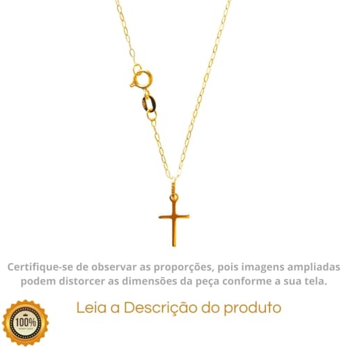 Modelo (Bailarina com Crucifixo | Luxo) - Cordão de Ouro 18K - Leve e Radiante. (60cm)