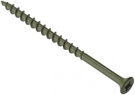 4.5 x 75 mm : Forgefix DS4575 Pozidriv Decking Screw - Green Anti-Corrosion Item in hand is Size: 4.5 x 75mm, Pack of :200