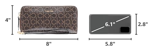 Image of Calvin Klein Women's Key Item Saffiano Continental Zip Around Wallet With Wristlet Strap
