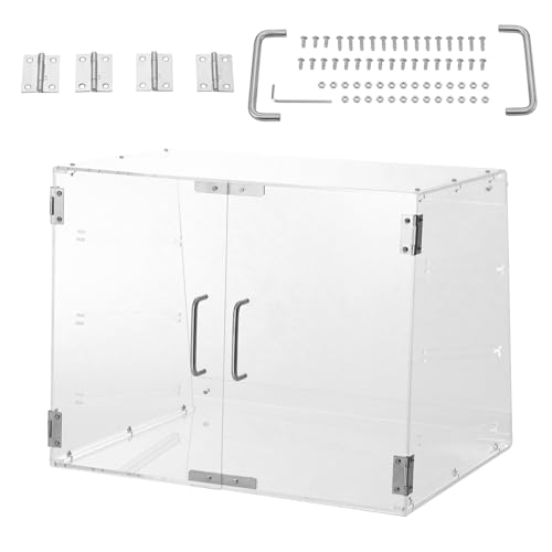 Happybuy 3-Tier Pastry Display Case, Commercial Countertop Bakery Display Box with Rear Door & Removable Shelves, Acrylic, 20.7