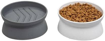 Kitty City Elevated Slow Feeder Cat Bowls (Set of 2), Whisker-Friendly Raised Cat Food Dishes with Ridges, Helps Reduce Fast Eating & Digestion Issues, Dishwasher Safe, 6.5 oz – White & Gray Kitty City Elevated Slow Feeder Cat Bowls (Set of 2), Whisker-Friendly Raised Cat Food Dishes with Ridges, Helps Reduce Fast Eating & Digestion Issues, Dishwasher Safe, 6.5 oz – White & Gray