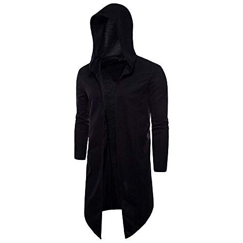 NEMO FASHION Men's Cotton Blend Long Cape Cardigan Hooded Cloak, - Image 3