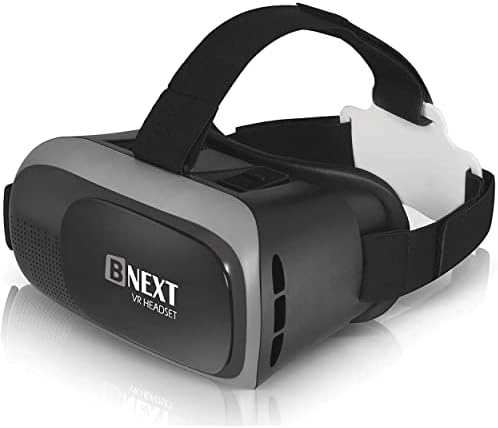 Bnext VR Headset Compatible with iPhone & Android - VR Headsets - Universal Virtual Reality Goggles for Kids&Adults - Your Best Mobile Games 360 Movies w/Soft & Comfortable New 3D VR Glasses (Silver)