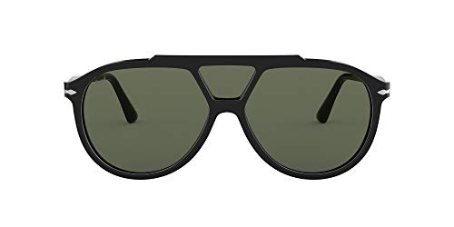 Persol PO3217S Pilot Sunglasses, Black Green, 59 mm