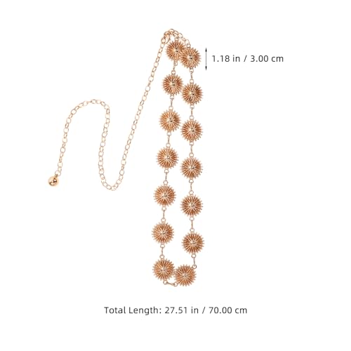 SAFIGLE Stylish Adjustable Metal Flower Carved Waist Chain Belt for Women Boho Vintage Design for and Formal Occasions Accessory for Enhancing Fashionable Looks2