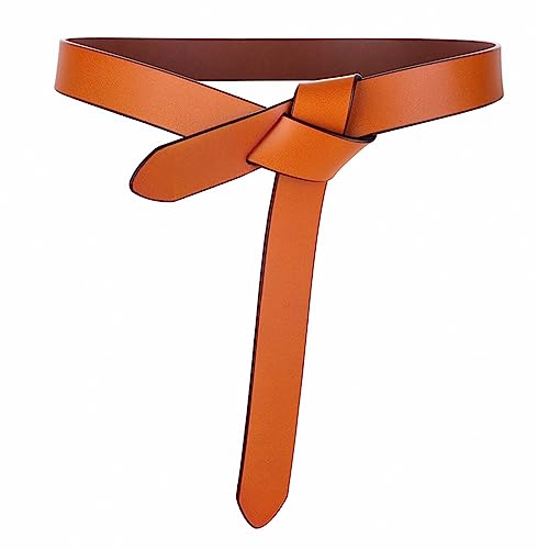 Simple Adult Waist Belt Knotting Adult Versatile Waistband PU Waist Belts for Women Teens Belt Replace Parts, Brown