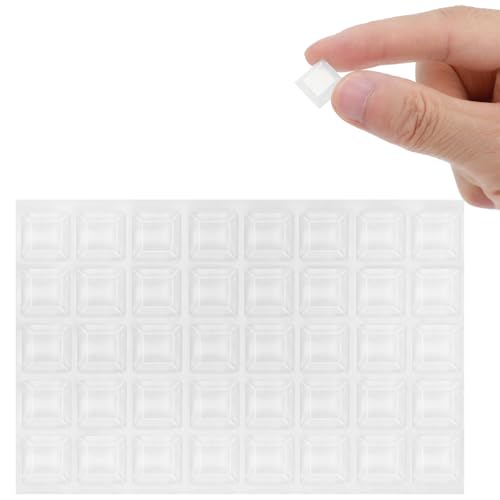 Image of 40 PCS Rubber Feet Self Adhesive Rubber Pads Door Bumpers Large, Clear Self Adhesive RubberBumpers for Electronics, Speakers, Furnitures, Audio Equipment - Tall Square, 1.3× 1.3 ×0.4 cm