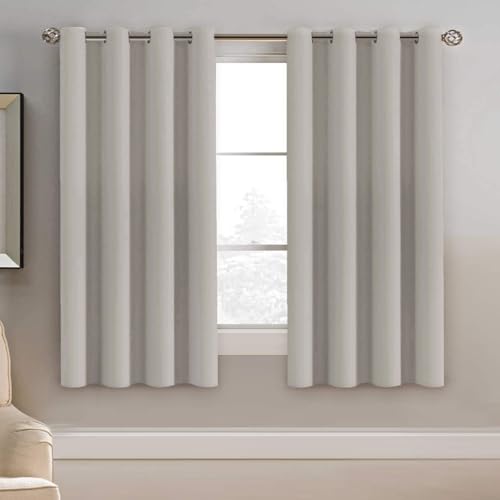 Image of H.VERSAILTEX Light Blocking Curtain for Bedroom /Living Room, Energy Efficient Thermal Insulated Grommet Window Panel Blackout Curtains for Bedroom /Living Room, Stone, 52 by 63 inch Long, One Panel