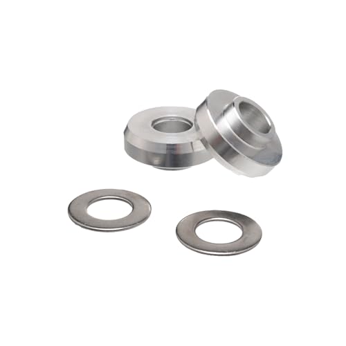 Zxturbi Bully 3/8 Zoll auf 14 mm Achsenadapter-Set (Paar) mit Unterlegscheiben, kompatibel mit BMX Park & Street Bikes, aus robustem 7075 Aluminium
