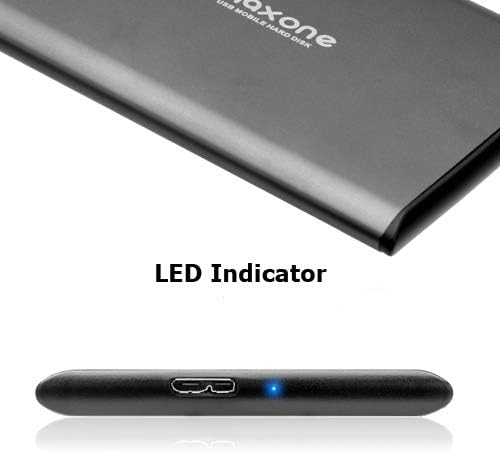 Maxone 500GB Ultra Slim Portable External Hard Drive HDD Compatible with PC, Laptop, Grey - 2