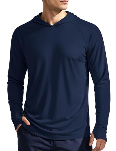 Image of KEFITEVD Men's Sun Hoodie Long Sleeve Fishing UPF 50+ SPF Quick Dry Shirts