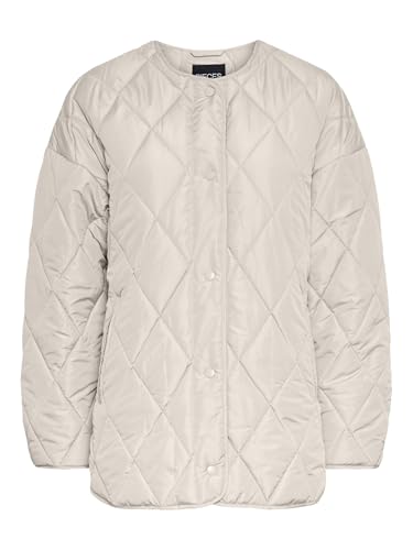 PIECES Chaqueta Acolchada Pcstella Noos, Gris Plateado, XL para Mujer