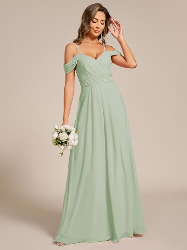 Image of Ever-Pretty Women's V Neck Pleated Sleeveless Chiffon Floor Length A Line Bridesmaid Dresses 02354