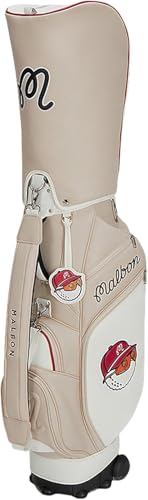 WeiliguDee ゴルフバッグ おしゃれ キャディバッグ スポーツ Golf Club Bag キャスター付き 防水レザー 大容量 低重心 安定感 耐摩耗性 ゴルフクラブBag 練習用 旅行用 男女兼用 (ベージュ)