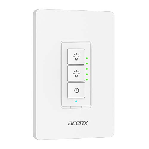 Acenx Smart Dimmer Switch, 2.4Ghz WiFi Light Switch Work with Alexa and Google