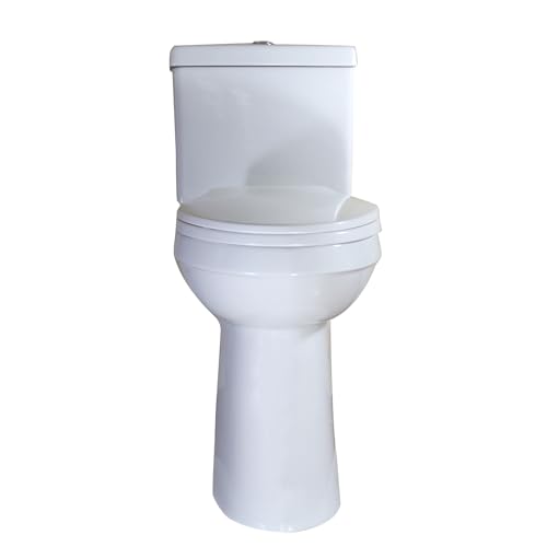 Image of Two Piece Tall Toilet, 21-Inch Bowl, Dual Flush, White