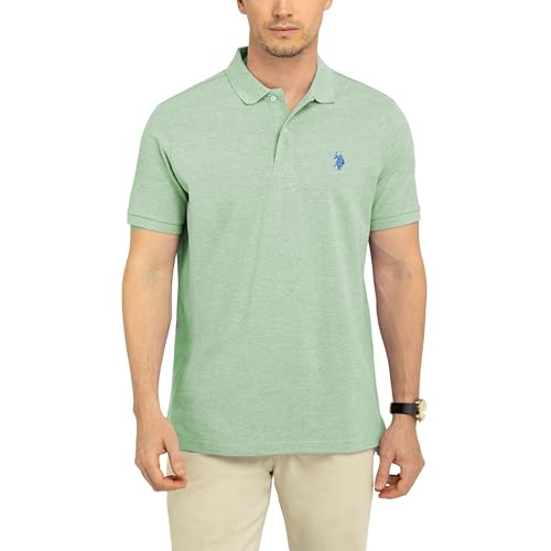 Image of U.S. POLO ASSN. Men Cotton Regular Fit Solid Polo With Small Pony | Two-Button Closure Pique Polo Shirt, Summer Fashion Golf Shirt