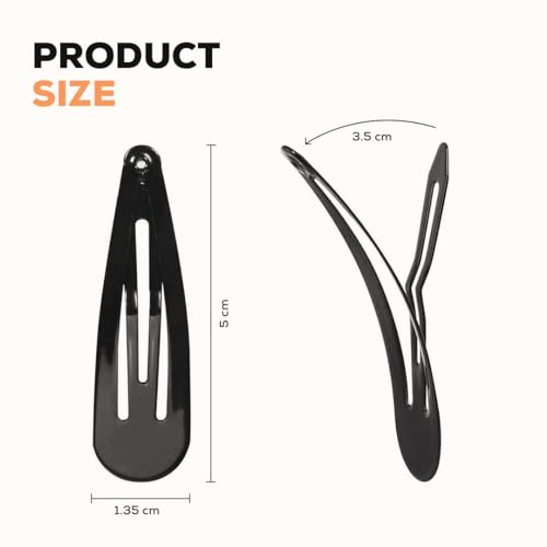 Image of Tic Tac Hair Clips for Women, Girls, Kids Pack of 24 Matte Black 5cm Medium Size Tik Tak Pin Clips, Korean Hair Accessories for Secure Hairs, Styling, Daily Use, Regular Premium Hair Pins