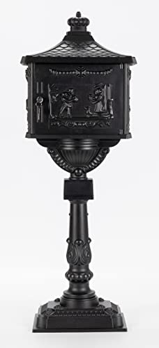 Zotorun Curbside Mail Manager Rustproof Cast Aluminum Locking Security And Post Mount Mailbox, Large, Black #TOP4