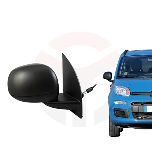 Specchio Retrovisore meccanico Nero Compatibile con Fiat Panda (319) dal 2012 in poi (guarda foto dell'auto) (Destro)