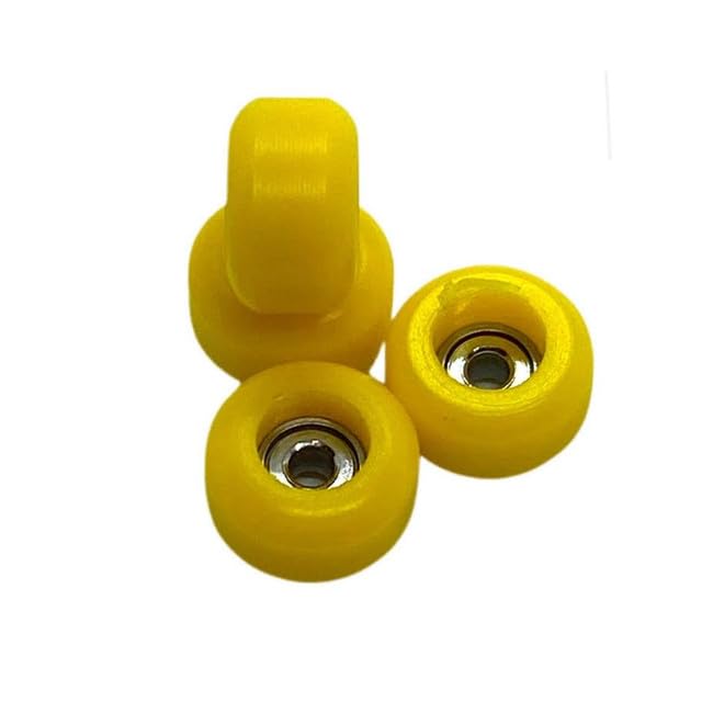 Generic LC Boards Fingerboard Wheels with Bearings CNC LATHED (Yellow)