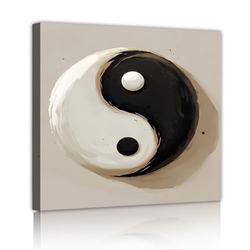 LAIZIHOME Meditation Style Yin Yang Bagua Canvas Wall Art Zen